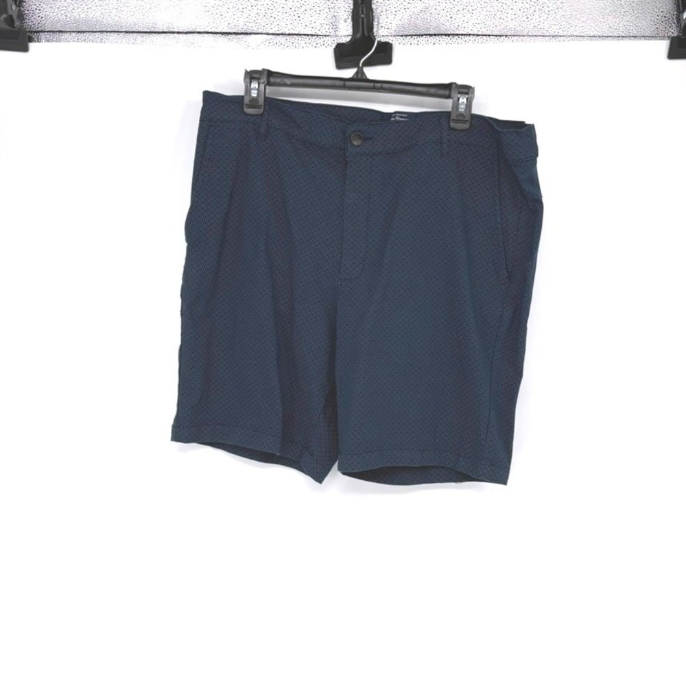 Ben‎ Sherman Shorts Mens 38 Blue Geometric Regular Fit Chino Cotton Stretch